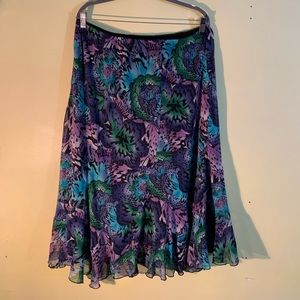 Elastic waist multi colored skirt. 1X. EUC.